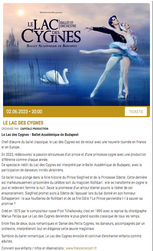Page Internet. Le Lac des Cygnes. Cirque Royal. Solistes - Igor Onoshko, Artem Bankovsky, Olga Chelpanova, Oksana Bondareva, Liudmila Ulantseva. 2023-06-01